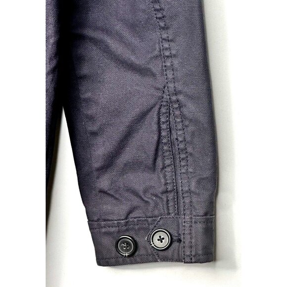 J Crew Womens Coat 09619 Hooded Canvas Basket Weave Royal Blue Small - Picture 8 of 13